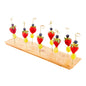 Pixy Rectangle Natural Bamboo Pick Stand / Skewer Holder - 20 holes - 16 1/2" x 3 3/4" x 1" - 1 count box