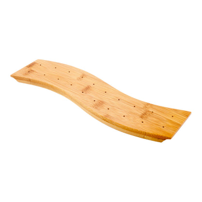 Pixy Curved Natural Bamboo Pick Stand / Skewer Holder - 20 holes - 12 1/2" x 4" x 1" - 1 count box