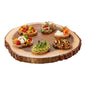 Voga Round Natural Wood Serving Board - Bark Edges - 12" x 12" x 1" - 1 count box