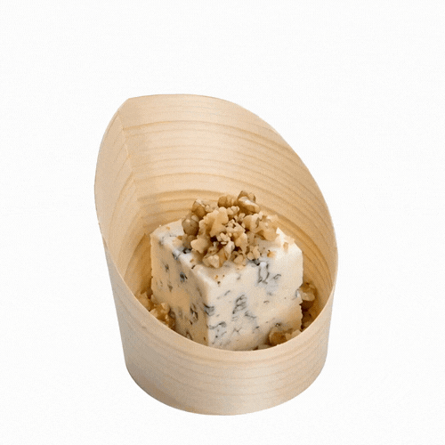 Taipei 4 oz Round Natural Wood Mini Incline Cup - 2 1/2" x 2 1/2" x 2 3/4" - 100 count box