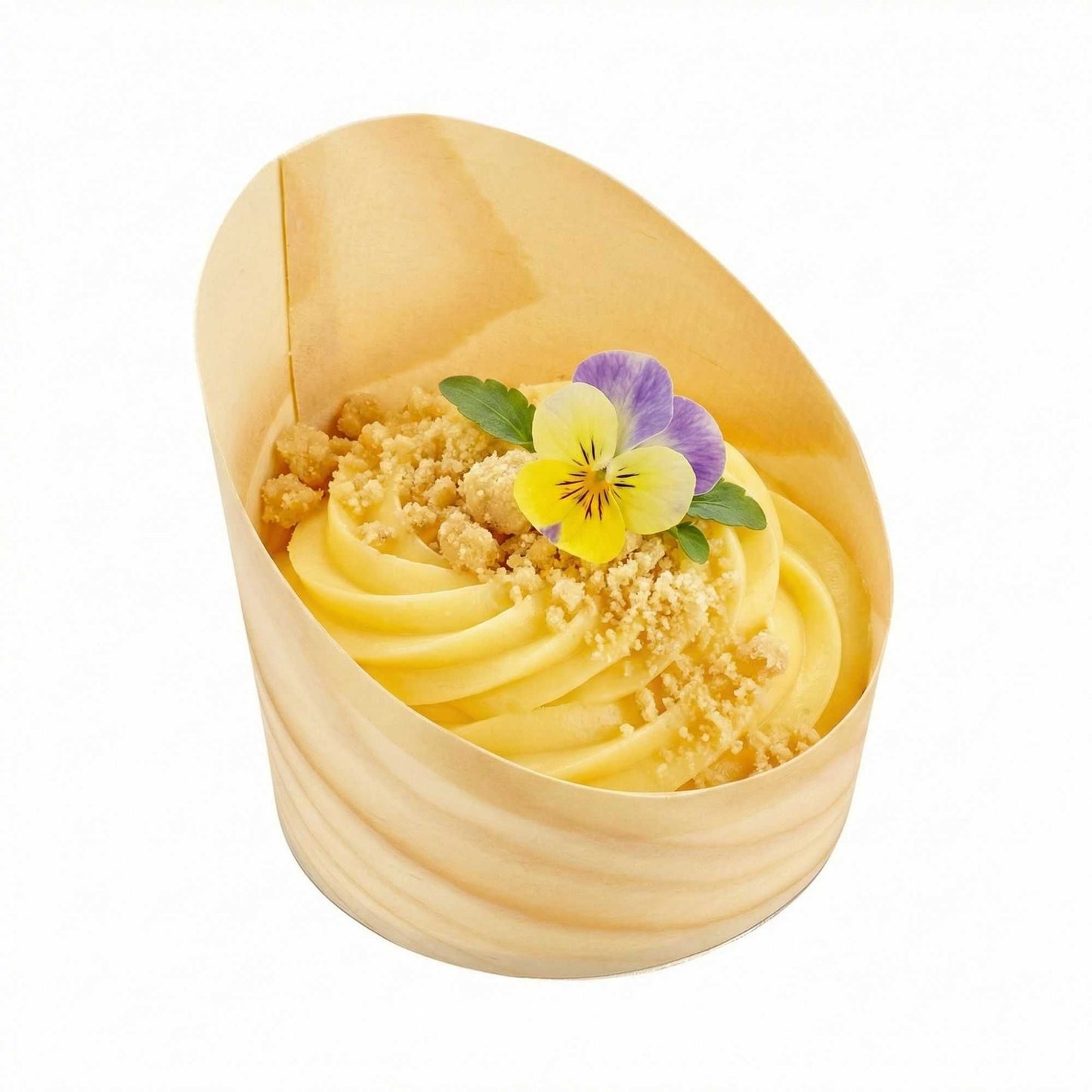 Taipei 7 oz Round Natural Wood Medium Incline Cup - 3 1/4" x 3 1/4" x 3 1/2" - 100 count box