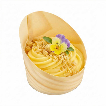Taipei 7 oz Round Natural Wood Medium Incline Cup - 3 1/4" x 3 1/4" x 3 1/2" - 100 count box