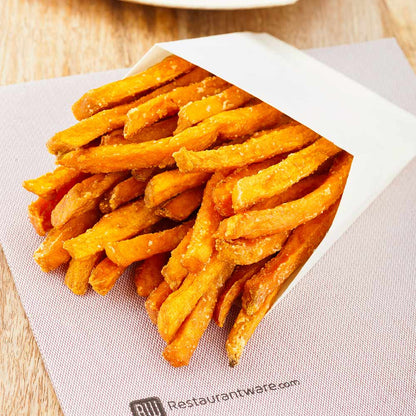 Taipei Natural Wood French Fry Pocket Sleeve - 5" x 5 1/4" x 1" - 100 count box