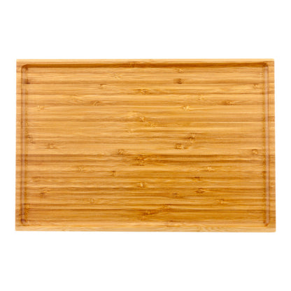 Bambuddha Rectangle Natural Bamboo Tray - Solid - 14" x 9 1/2" x 1/2" - 1 count box