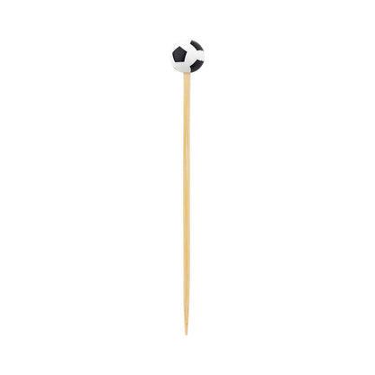 Pixy Black and White Bamboo Soccer Ball Pick - 4" x 1/2" x 1/2" - 1000 count box