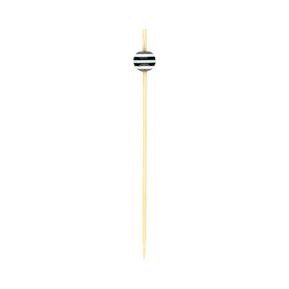 Pixy Black and White Bamboo Tuxedo Pick - 4" - 1000 count box