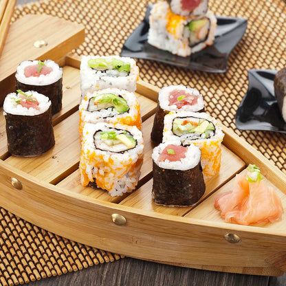 Bambuddha Natural Bamboo Small Sushi Boat - 13" x 4" x 3 1/4" - 1 count box