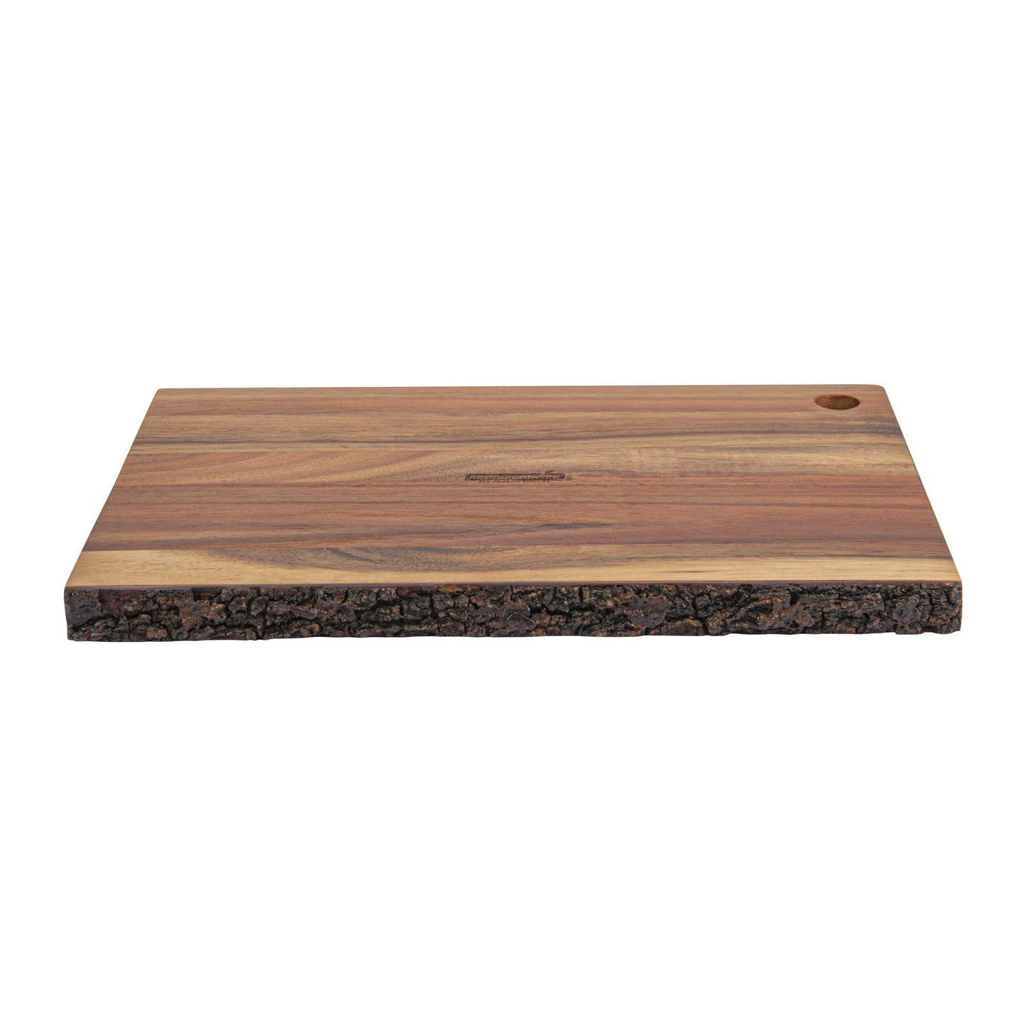 Eco Display Rectangle Natural Acacia Serving Board - Varnished, Bark Edges - 12" x 8" x 3/4" - 1 count box