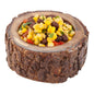 Bio Tek 10 oz Round Natural Acacia Serving Bowl - Varnished, Bark Edges - 4" x 4" x 2" - 1 count box