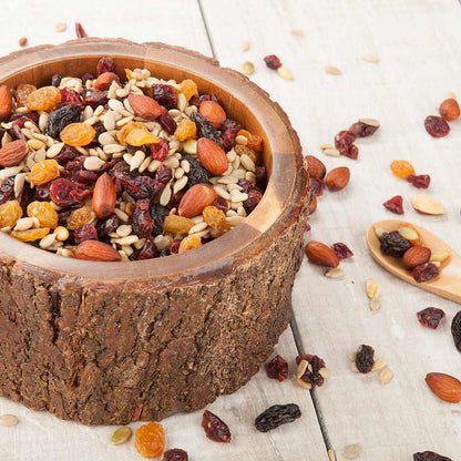 Bio Tek 30 oz Round Natural Acacia Serving Bowl - Varnished, Bark Edges - 6" x 6" x 3" - 1 count box