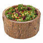 Bio Tek 140 oz Round Natural Acacia Serving Bowl - Varnished, Bark Edges - 10" x 10" x 5" - 1 count box