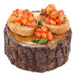 Eco Display Round Natural Acacia Small Riser - Varnished, Bark Edges - 4" x 4" x 2" - 1 count box