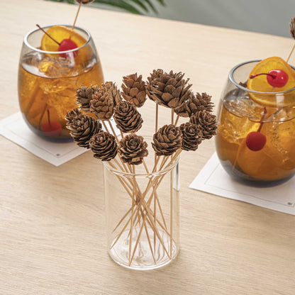 Pixy Natural Bamboo Mini Pine Cone Skewer - 6" x 3/4" x 3/4" - 500 count box