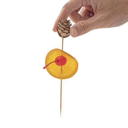Pixy Natural Bamboo Mini Pine Cone Skewer - 6" x 3/4" x 3/4" - 500 count box