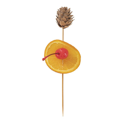 Pixy Natural Bamboo Mini Pine Cone Skewer - 6" x 3/4" x 3/4" - 500 count box