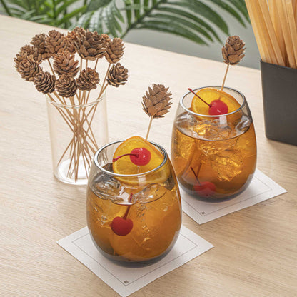 Pixy Natural Bamboo Mini Pine Cone Skewer - 6" x 3/4" x 3/4" - 500 count box
