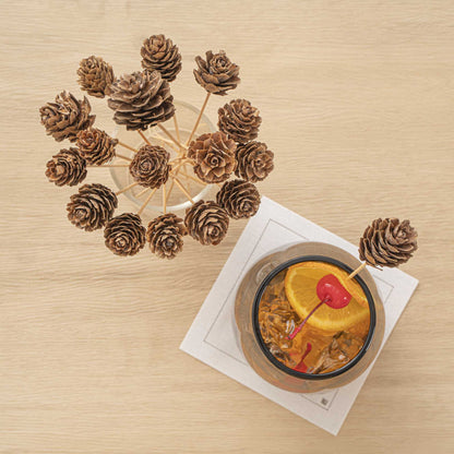 Pixy Natural Bamboo Mini Pine Cone Skewer - 6" x 3/4" x 3/4" - 500 count box