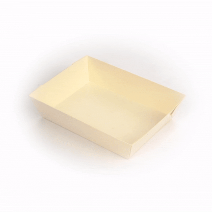 Taipei 20 oz Rectangle Poplar Short Flare Container - 6 1/2" x 4 3/4" x 1 1/2" - 100 count box