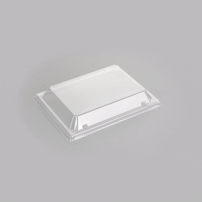 Taipei Clear Plastic Lid - Fits Rectangle Poplar Short Flare Container - 100 count box