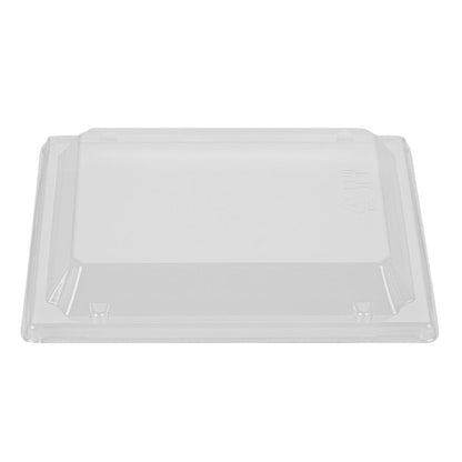 Taipei Clear Plastic Lid - Fits Rectangle Poplar Short Flare Container - 100 count box