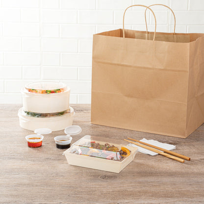 Taipei Clear Plastic Lid - Fits Rectangle Poplar Short Flare Container - 100 count box