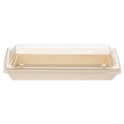 Taipei Clear Plastic Lid - Fits Rectangle Poplar Long Flare Container - 100 count box