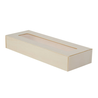Taipei 9 oz Rectangle Poplar Container - with Window Flap Lid - 100 count box
