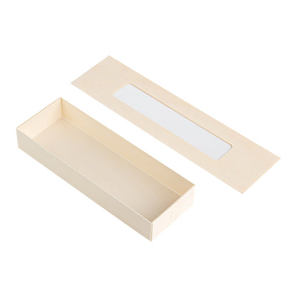 Taipei 9 oz Rectangle Poplar Container - with Window Flap Lid - 100 count box