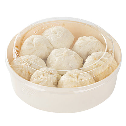 Taipei 16 oz Round Poplar Small Container - 6" x 6" x 1 3/4" - 100 count box
