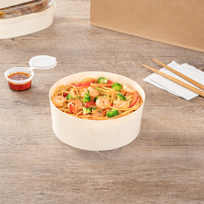 Taipei 34 oz Round Poplar Deep Container - 6" x 6" x 2 1/4" - 100 count box