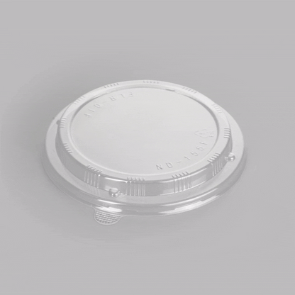 Taipei Clear Plastic Lid - Fits Round Poplar Small and Deep Containers - 100 count box