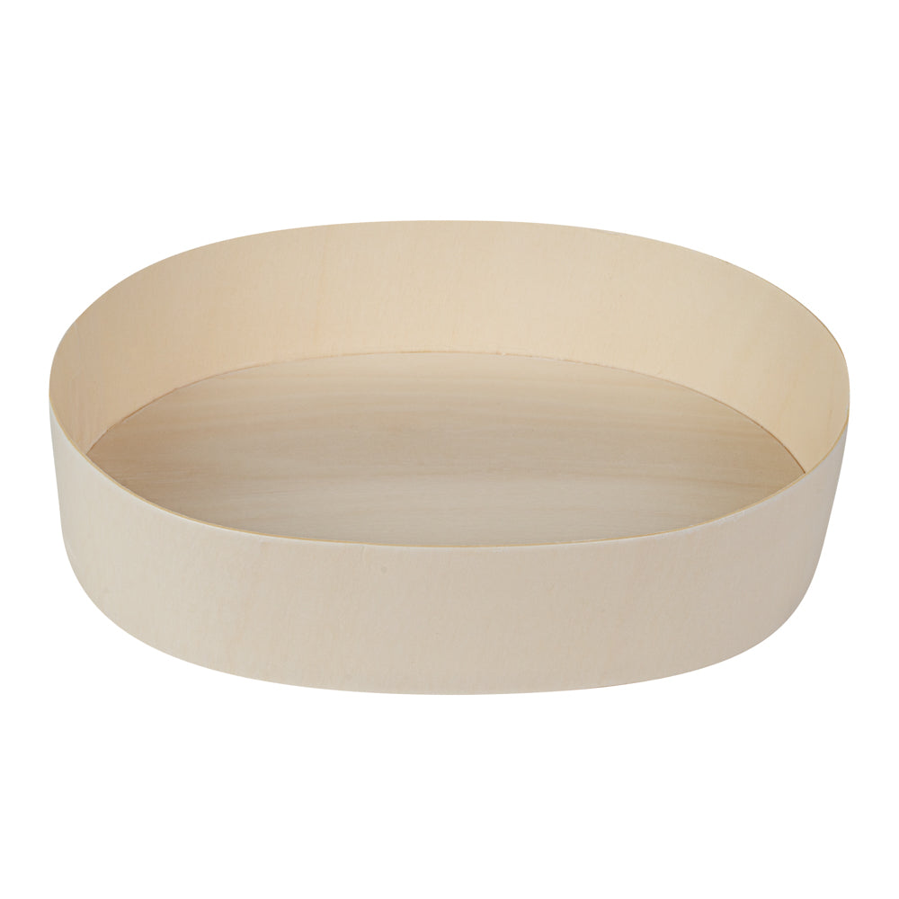 Taipei 38 oz Oval Poplar Container - 7 1/2" x 5 1/2" x 2 1/4" - 100 count box