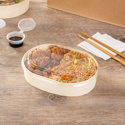Taipei Clear Plastic Lid - Fits Oval Poplar Container - 100 count box