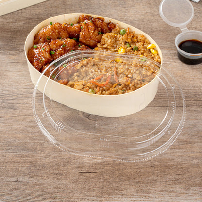 Taipei Clear Plastic Lid - Fits Oval Poplar Container - 100 count box