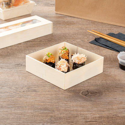 Taipei 17 oz Square Poplar Straight Container - 4 3/4" x 5" x 1 1/2" - 100 count box