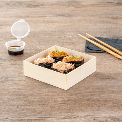 Taipei 17 oz Square Poplar Straight Container - 4 3/4" x 5" x 1 1/2" - 100 count box