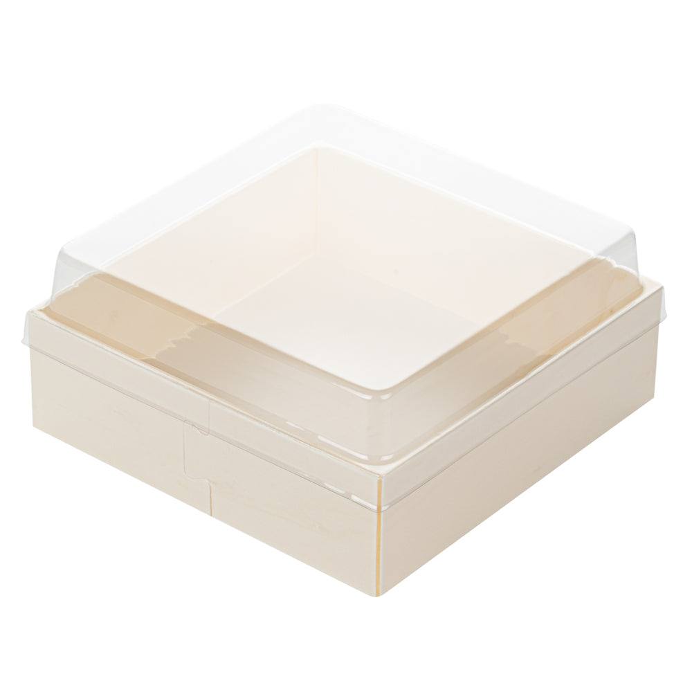 Taipei Clear Plastic Lid - Fits Square Poplar Straight Container - 100 count box