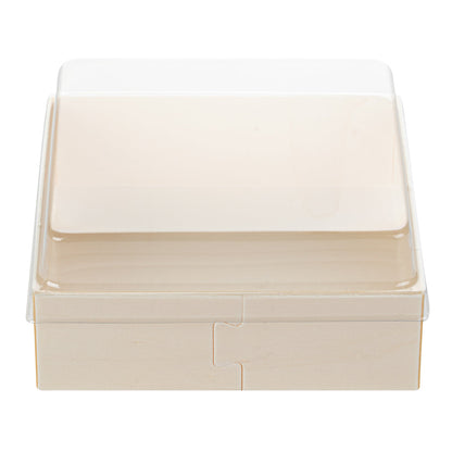 Taipei Clear Plastic Lid - Fits Square Poplar Straight Container - 100 count box