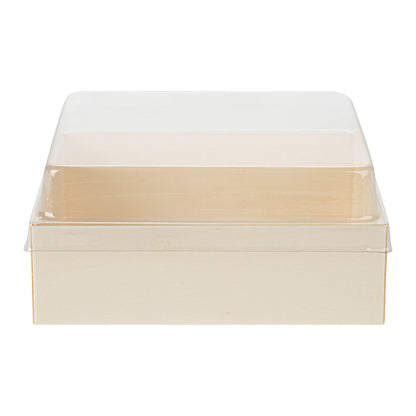 Taipei Clear Plastic Lid - Fits Square Poplar Straight Container - 100 count box