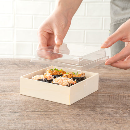 Taipei Clear Plastic Lid - Fits Square Poplar Straight Container - 100 count box
