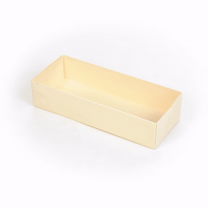 Taipei 18 oz Rectangle Poplar Long Straight Container - 7 1/4" x 3" x 1 1/2" - 100 count box