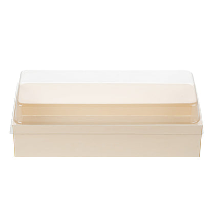 Taipei Clear Plastic Lid - Fits Rectangle Poplar Long Straight Container - 100 count box