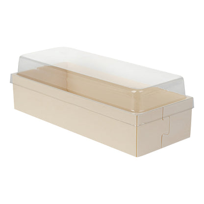 Taipei Clear Plastic Lid - Fits Rectangle Poplar Long Straight Container - 100 count box