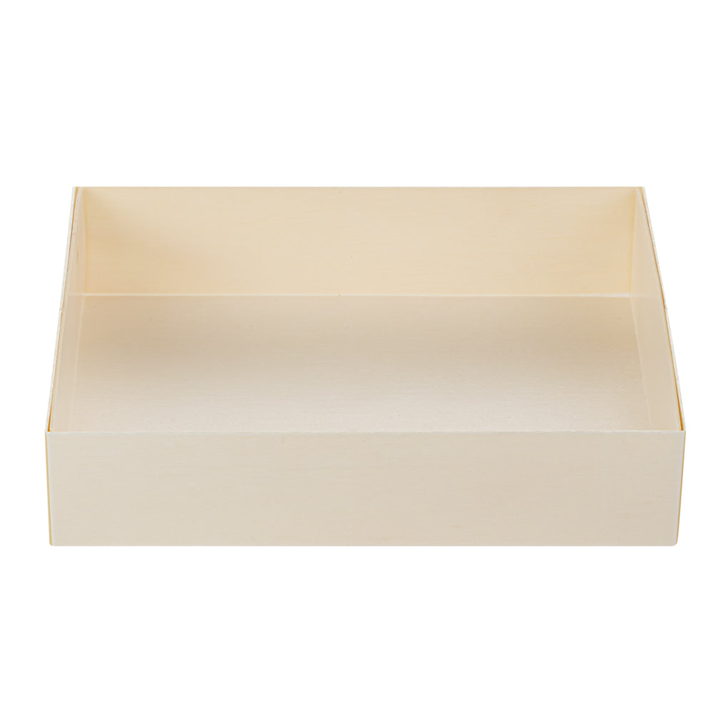 Taipei 23 oz Rectangle Poplar Short Straight Container - 6 1/4" x 4 3/4" x 1 1/2" - 100 count box
