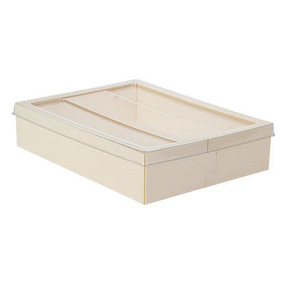 Taipei Clear Plastic Lid - Fits Rectangle Poplar Short Straight Container - 100 count box