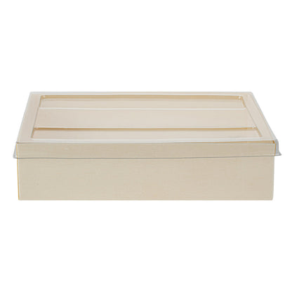 Taipei Clear Plastic Lid - Fits Rectangle Poplar Short Straight Container - 100 count box