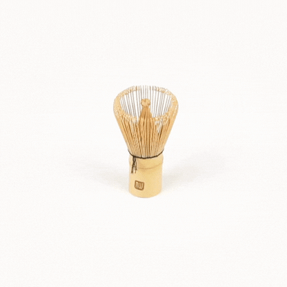 Dojo Natural Bamboo Matcha Whisk Chasen - Clear Plastic Case - 2 1/4" x 2 1/4" x 4" - 1 count box
