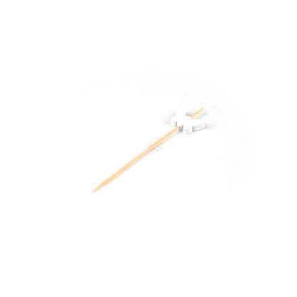 Pixy White Bamboo Butterfly Pick - 4" x 3/4" - 1000 count box