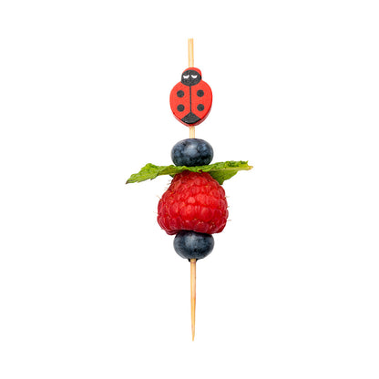 Pixy Red Bamboo Ladybug Pick - 4" x 3/4" - 1000 count box