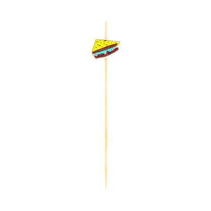 Pixy Yellow Bamboo Sandwich Pick - 4" x 3/4" - 1000 count box